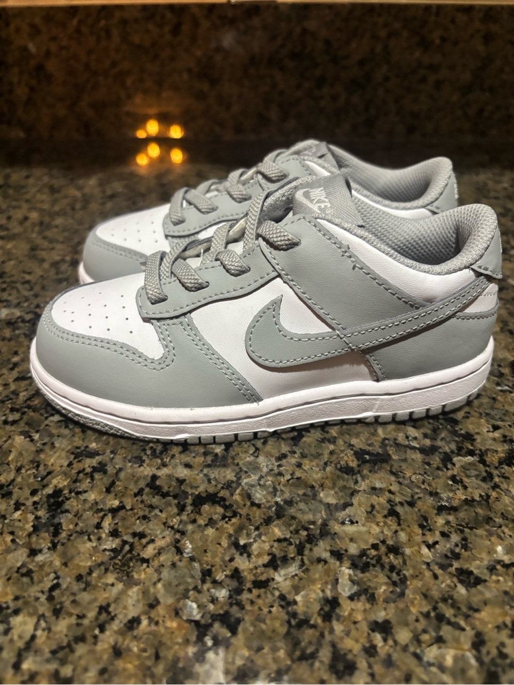 Nike Kids Grey and White Low-Top dunk Sneakers